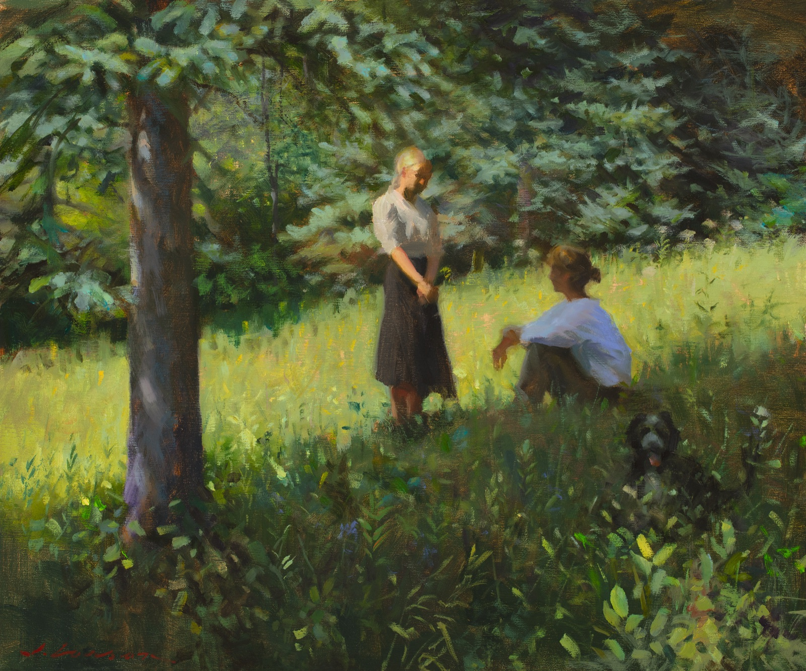 Jeffrey T. Larson's painting of a couple beneath the trees