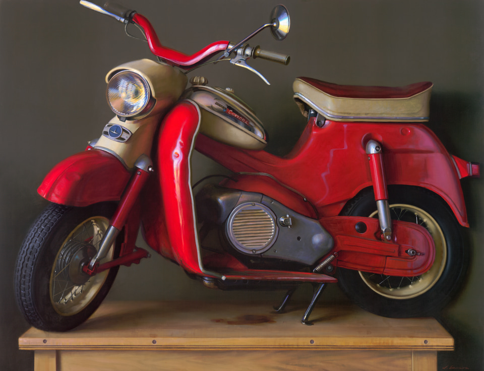 Scooter, a painting by Jeffrey T. Larson