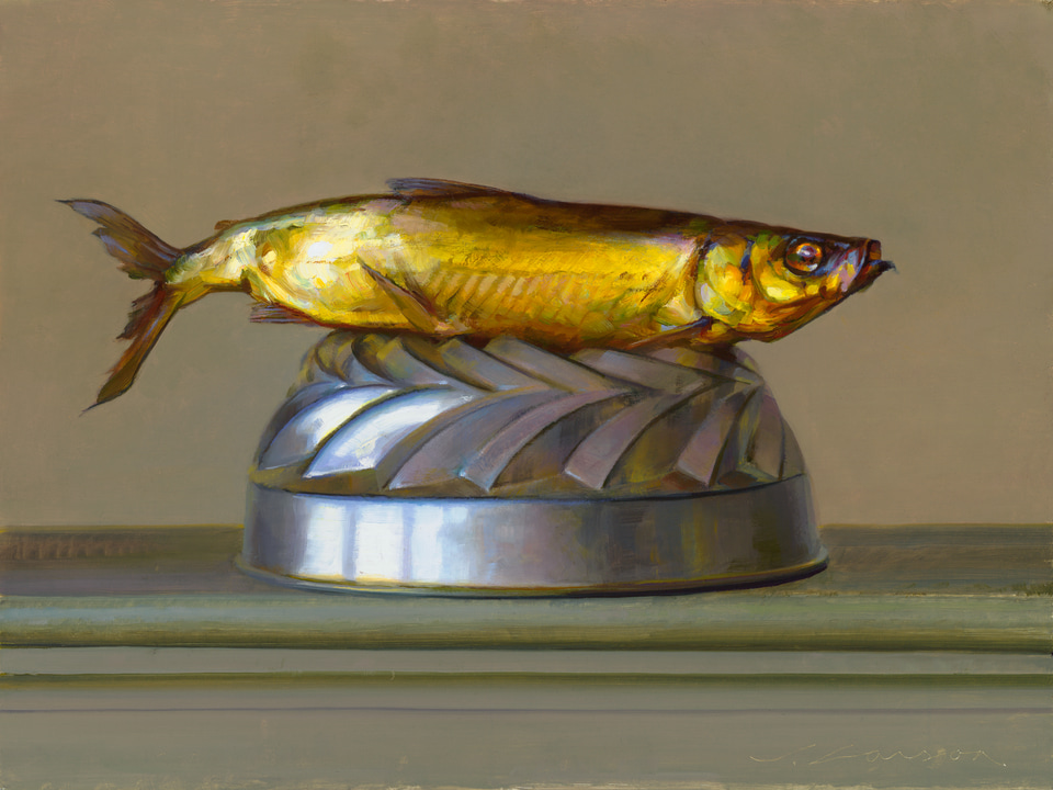 Fish on Tin, a painting by Jeffrey T. Larson