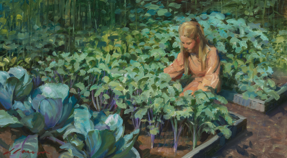 Vegetable Garden, a painting by Jeffrey T. Larson