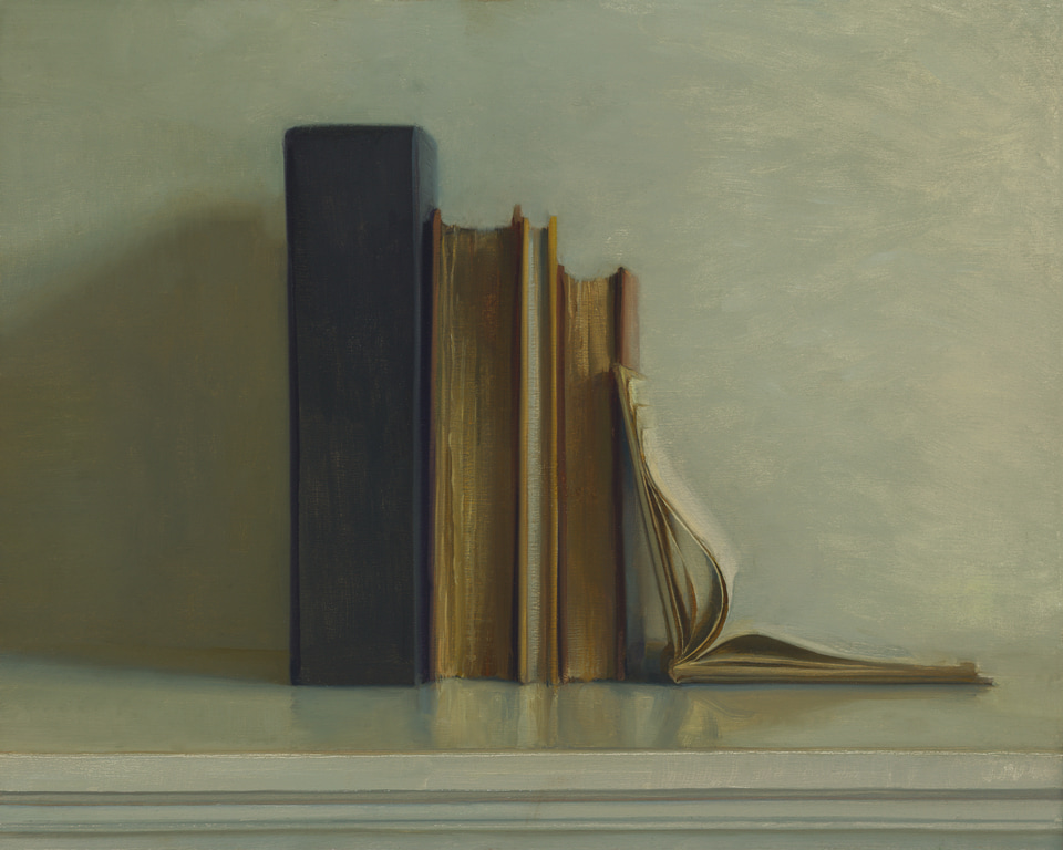Books, a painting by Jeffrey T. Larson
