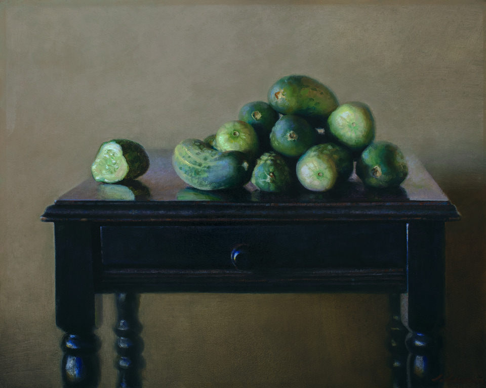 Cucumbers, a painting by Jeffrey T. Larson