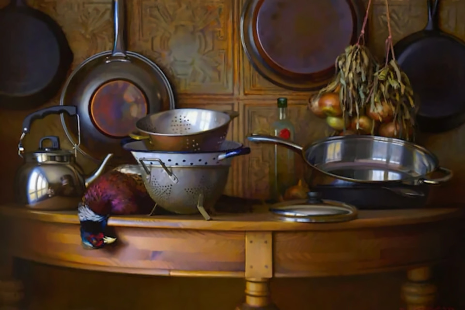 Game Table, a painting by Jeffrey T. Larson