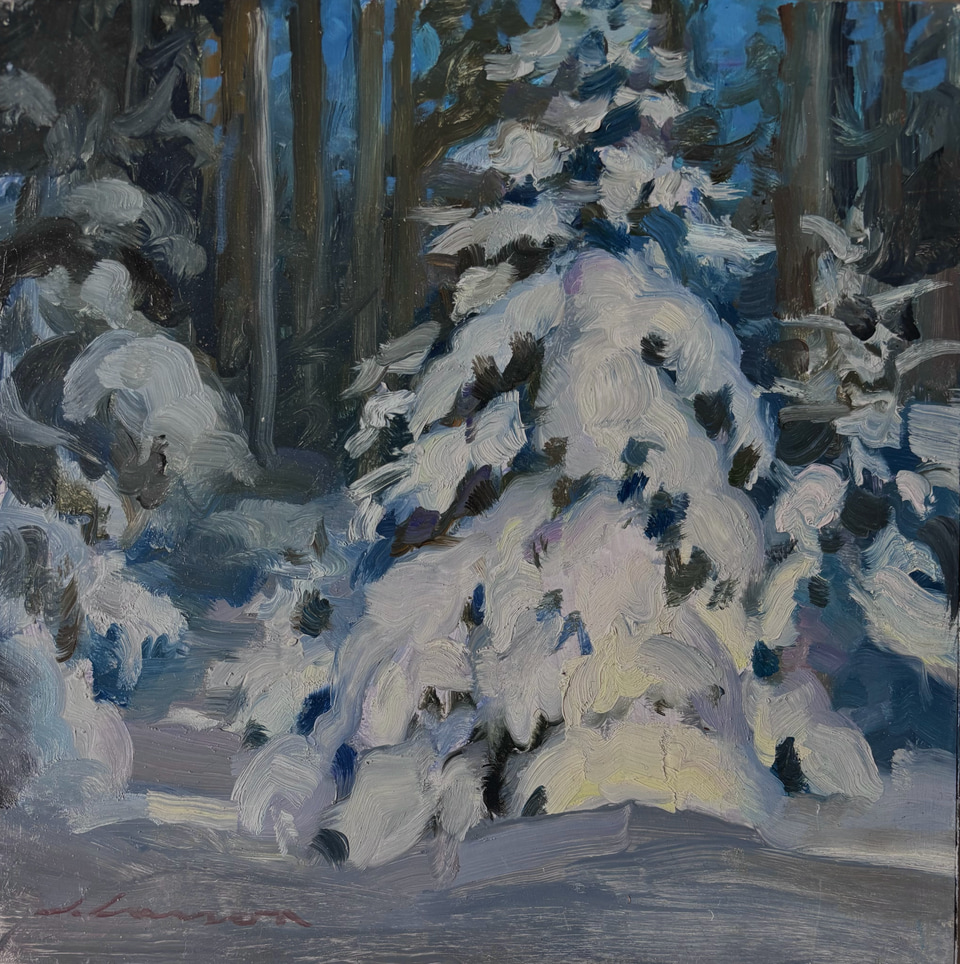 Heavy Snow, a painting by Jeffrey T. Larson