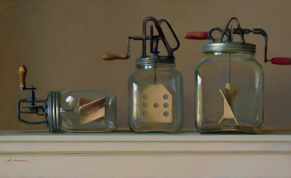 Butter Churns, a painting by Jeffrey T. Larson