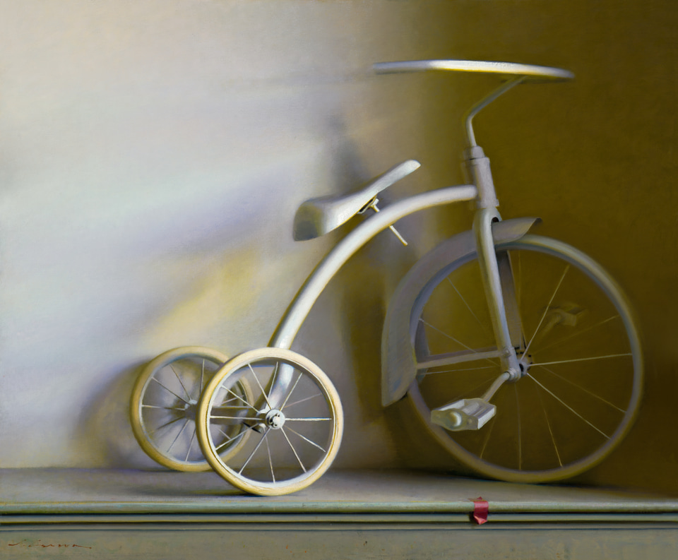 White Tricycle, a painting by Jeffrey T. Larson