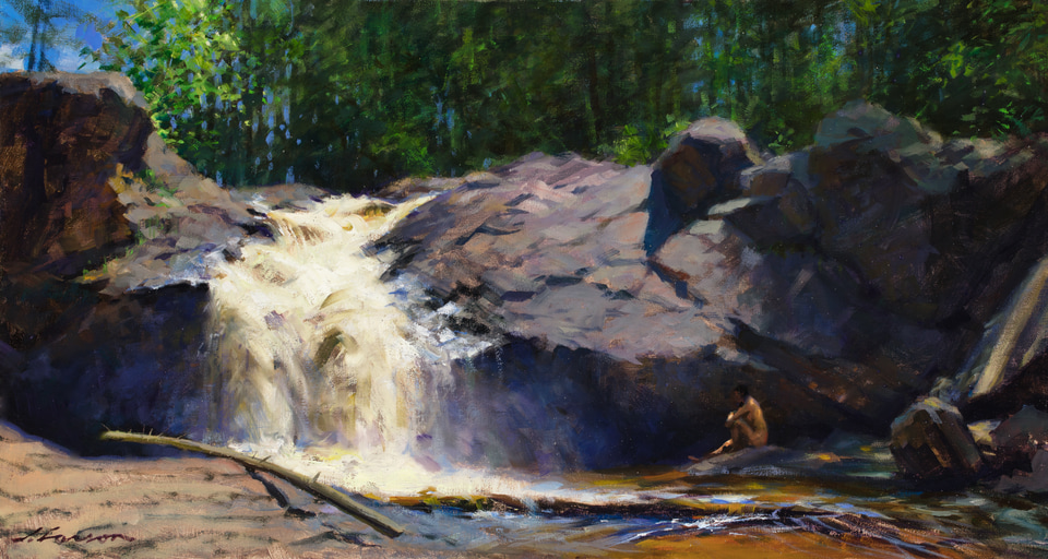 Waterfalls, a painting by Jeffrey T. Larson
