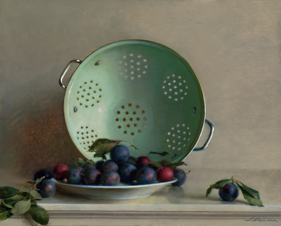 Blue Plums, a painting by Jeffrey T. Larson
