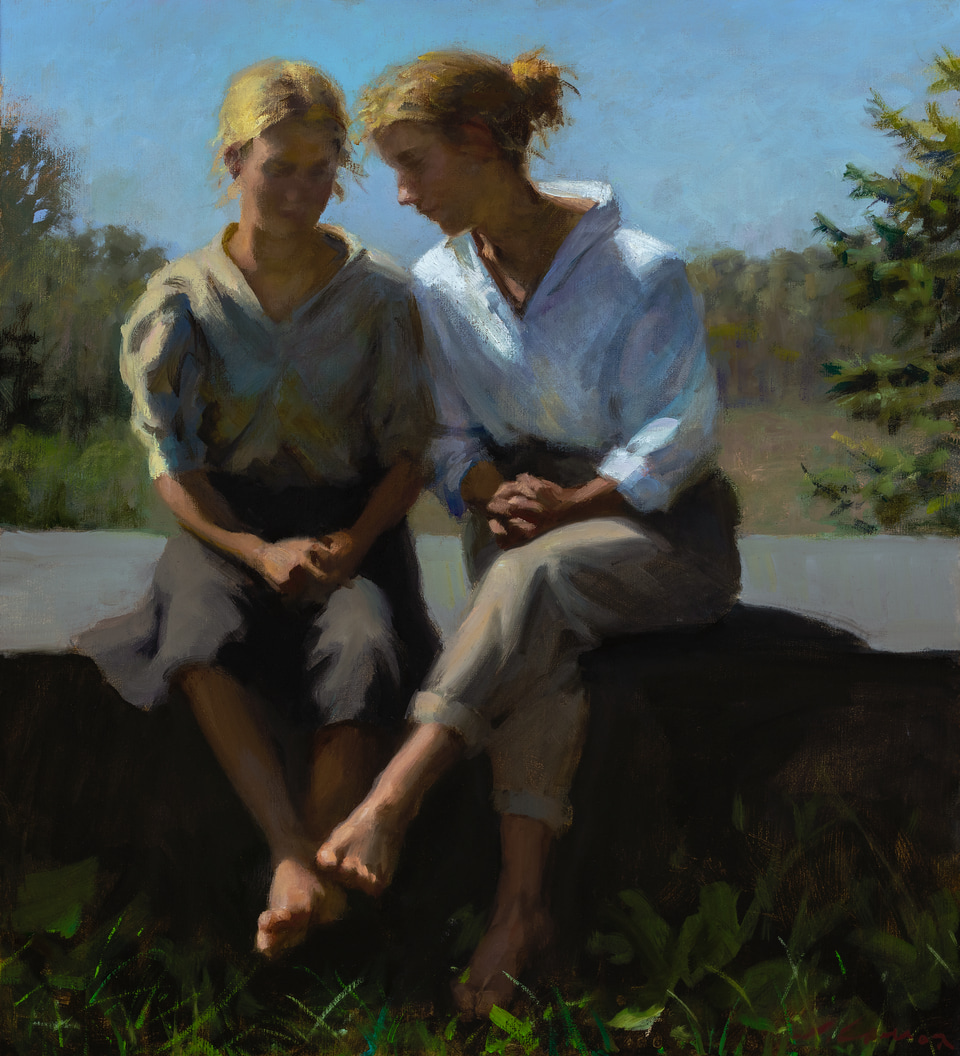 Sisters, a painting by Jeffrey T. Larson